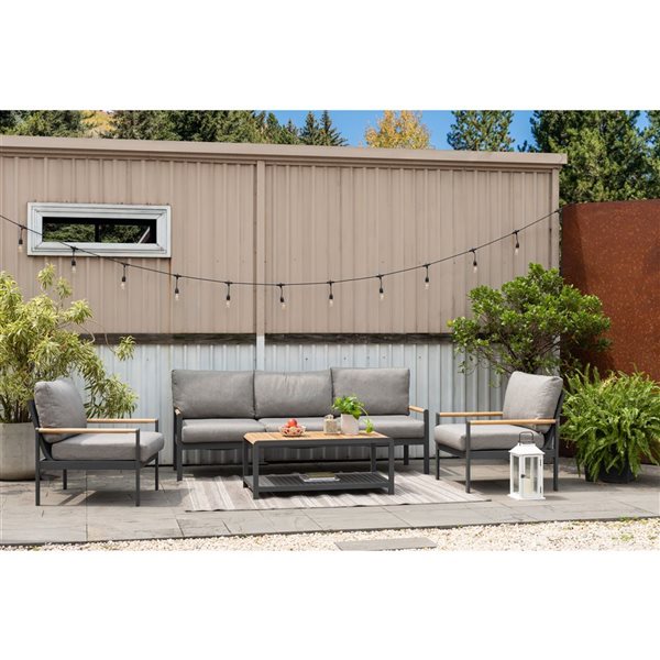 LifestyleGarden  Amber 4-piece Outdoor Conversation Set Gray