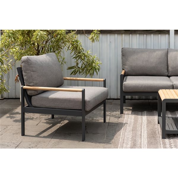 LifestyleGarden  Amber 4-piece Outdoor Conversation Set Gray