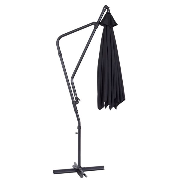 Parasol suspendu inclinable Solward par CorLiving noir de 10 pi