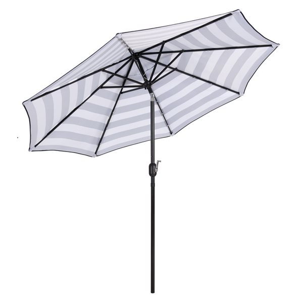 CorLiving Pegasus 9-ft Black and White Striped Tilting Patio