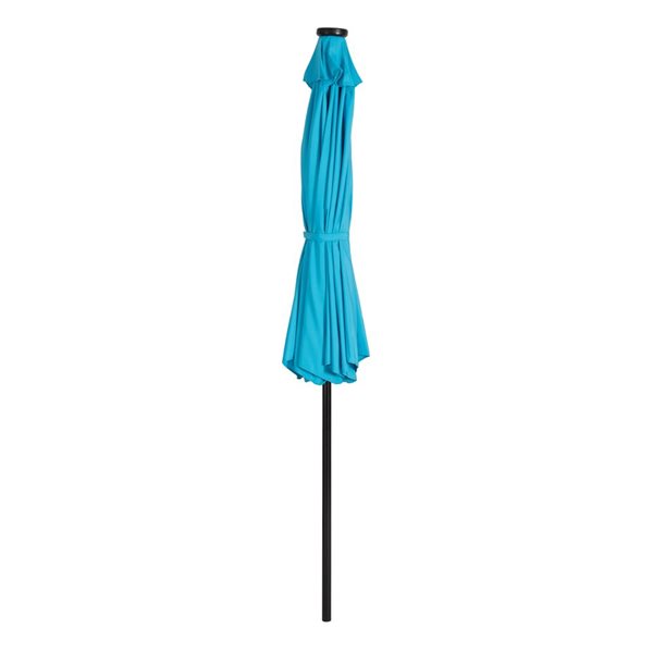 CorLiving Pegasus 9-ft Blue Tilting Patio Umbrella with LED Lights