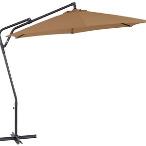 CorLiving Solward 10-ft Taupe Offset Tilting Patio Umbrella