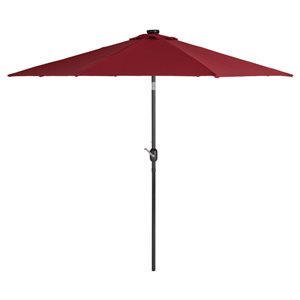 Parasol inclinable Pegasus par CorLiving bourgogne de 9 pi avec lumières DEL