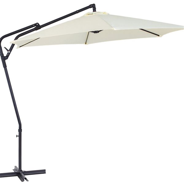 CorLiving Solward 10-ft Warm White Offset Tilting Patio Umbrella