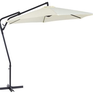 CorLiving Solward 10-ft Warm White Offset Tilting Patio Umbrella