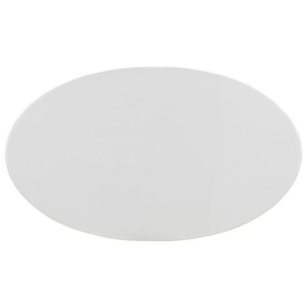 Plata Import Oura White Oval Extending Removable 66-in Wood Table with Gloss Metal Base
