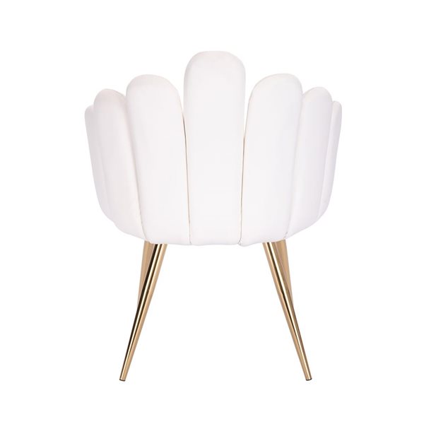 Plata Import Medley White PU Leather Upholstered Chair with Gold Metal Legs (Set of 4)