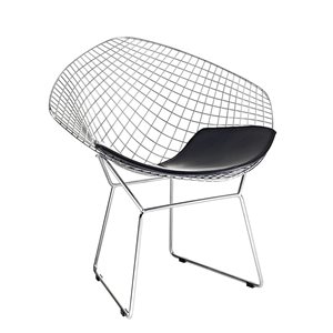 Plata Import Bertoia Set of 2 Black Steel Wire Mesh Accent Chair