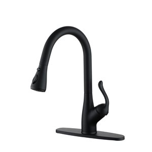 Clihome Matte Black 3-Function 1-Handle Pull-Down Docking Kitchen Faucet