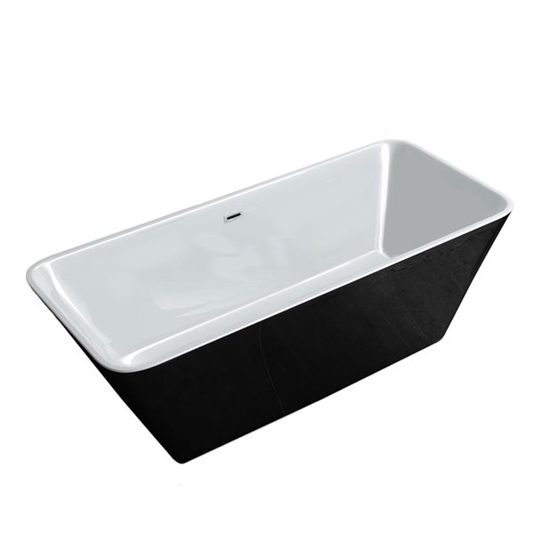 Baignoire acrylique autoportante rectangulaire de 59 po Shiloh par Jade Bath, noir