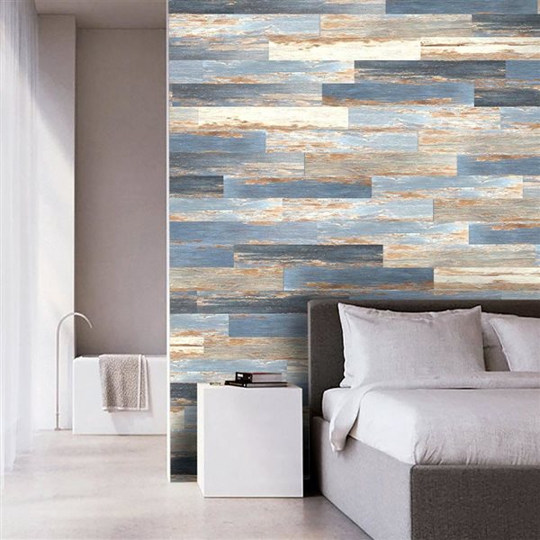 Deco Products Colors 6 x 36-in Old Blue Sea Glue-Down Luxury Vinyl Plank (30-ft²)