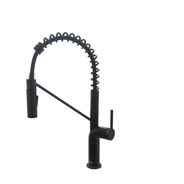 Image of Stylish | Single Handle Pull Down Sprayer Kitchen Faucet In Matte Black, Stainless Steel | Rona