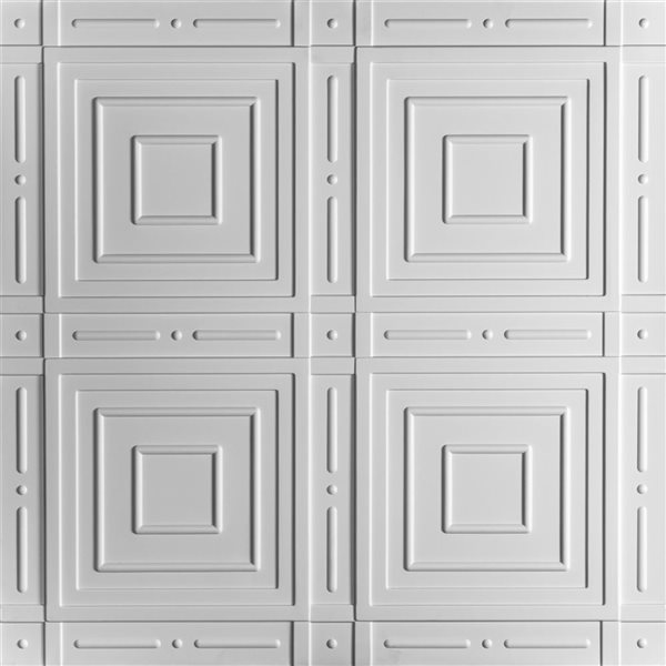 Ceilume Signature Nantucket 2-ft x 2-ft White Patterned Surface-mount Panel Ceiling Tiles - Pack of 10