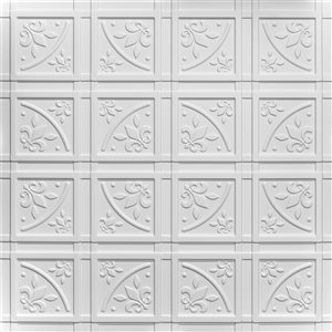 Ceilume Signature Lafayette 2-ft x 2-ft White Patterned Surface-mount Panel Ceiling Tiles - Pack of 10