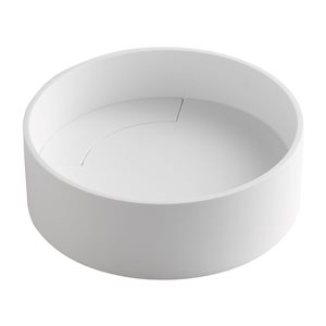 Ancona Matte 15.08-in White Acrylic Vessel Round Bathroom Sink with Drain included