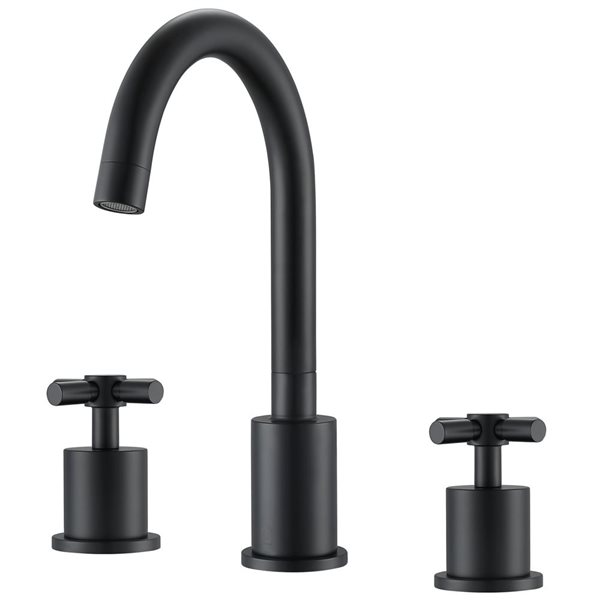 Ancona Prima 3 Matte Black 2-handle Widespread Bathroom Sink Faucet