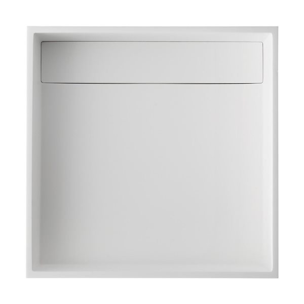 Vasque de salle de bains carrée en acrylique par Ancona avec drain inclus, noir mat (15,1 po x 15,1 po)