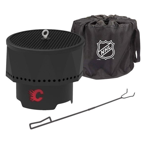 Blue Sky NHL Calgary Flames Ridge 16-in Portable Steel Smokeless Fire Pit