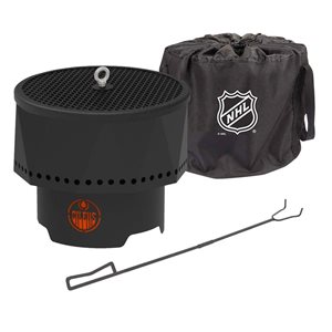 Blue Sky NHL Edmonton Oilers 16-in Ridge Portable Steel Smokeless Fire Pit