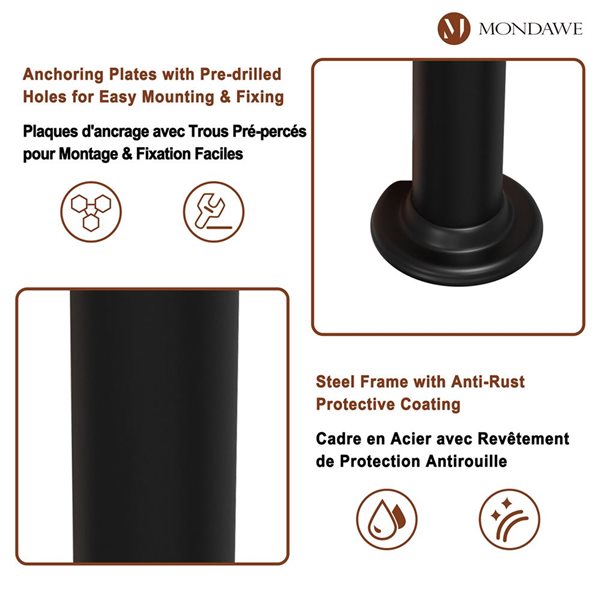 Mondawe 10 x 13-ft Brown Steel Rectangular Gazebo with Curtains