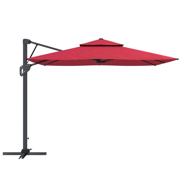 Mondawe 10-ft Wine Red Offset No-Tilt Patio Umbrella