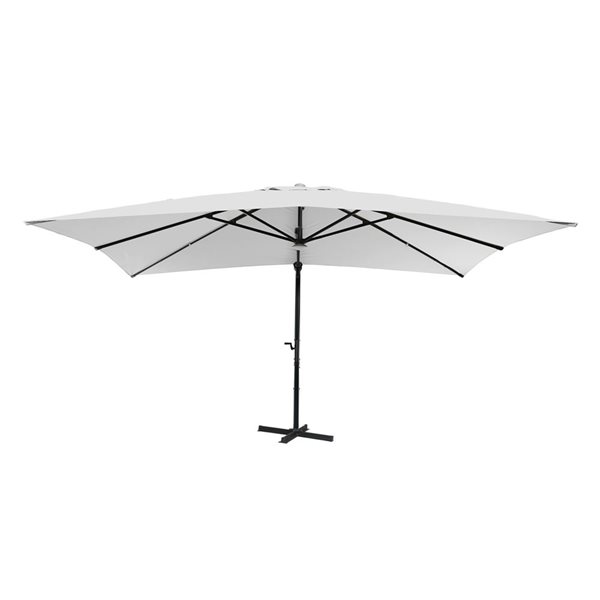 Mondawe 13-ft Grey Offset Crank Patio Umbrella with Bluetooth Ambient Light