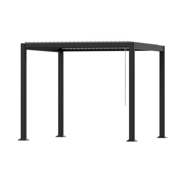 Mondawe 10 x 10-ft Black Aluminium Freestanding Pergola with Adjustable Roof