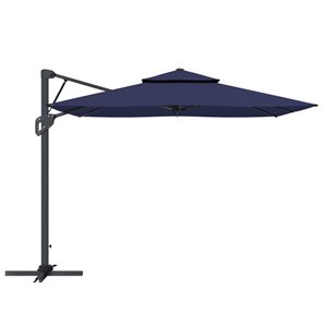 Mondawe 10-ft Navy Blue Offset No-Tilt Patio Umbrella