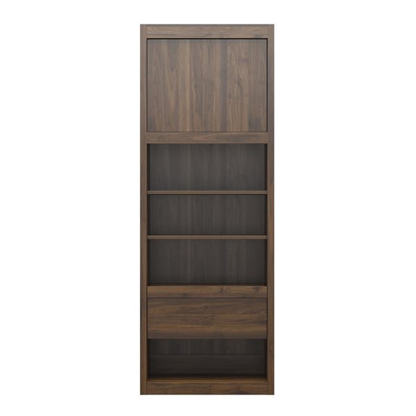 Signature Sleep Paramount Wall Beds and Side Cabinet for Pullout Nightstand and Storage - Walnut