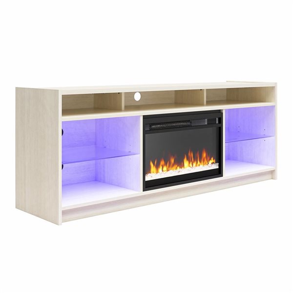 Ivory fireplace deals tv stand