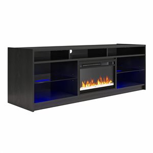 Ameriwood Home Luna Black Oak Electric Fireplace TV Stand  for up to 75-in TV