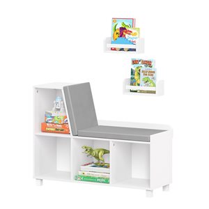 RiverRidge Home 12.38-in x 35-in x 26.5-in White Composite Decorative Kids Storage Bench