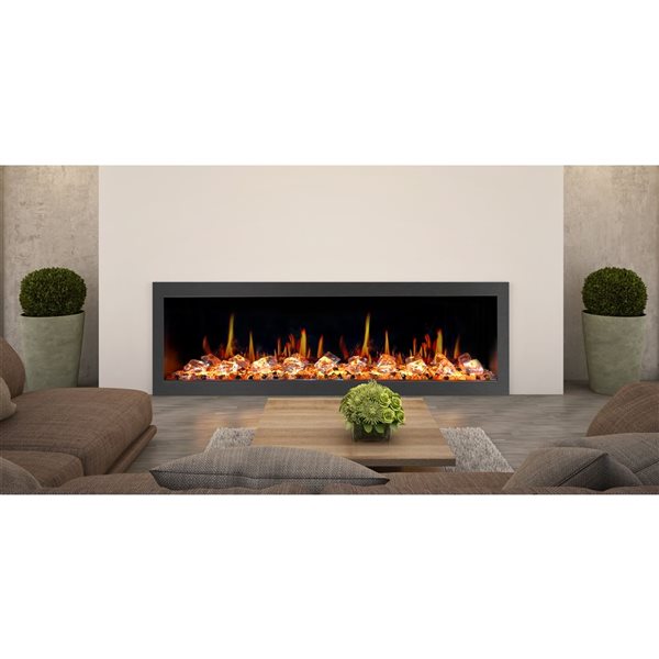 Litedeer Homes Latitude II 58-in Fan-Forced Recess Wall Electric Fireplace