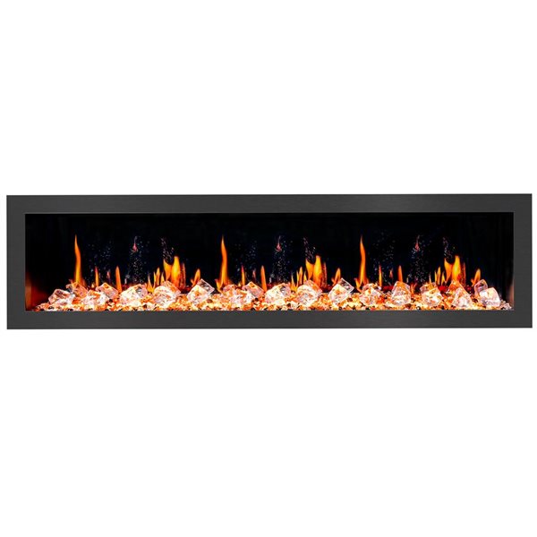 Litedeer Homes Latitude II 58-in Fan-Forced Recess Wall Electric Fireplace