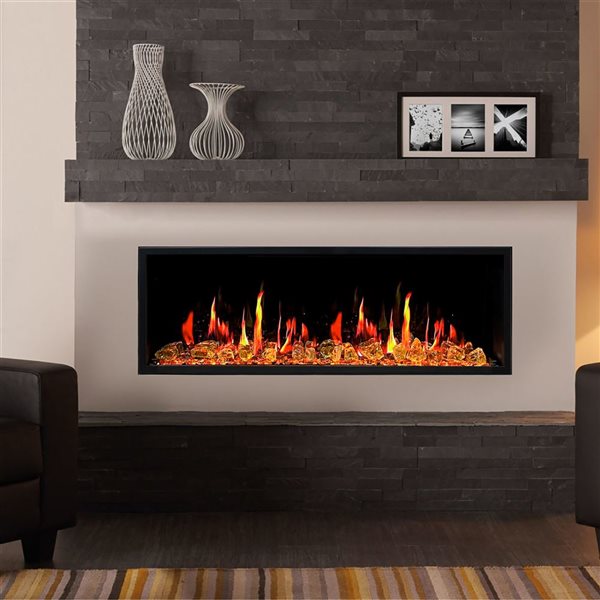 Litedeer Homes Latitude II 48-in Fan-Forced Wall-Mounted Electric Fireplace