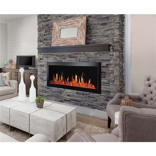 Litedeer Homes Latitude II 48-in Fan-Forced Wall-Mounted Electric Fireplace