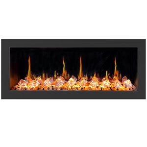 Litedeer Homes Latitude II 48-in Black Metal Recess Electric Fireplace