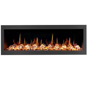Litedeer Homes Latitude II 58-in Black Recess Wall Electric Fireplace