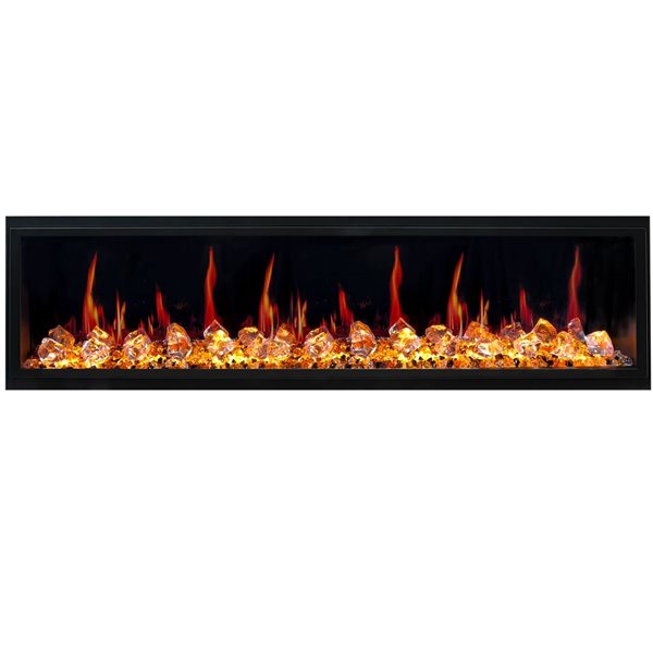 Litedeer Homes Latitude 75-in Smart Linear Wall Recess Electric Fireplace