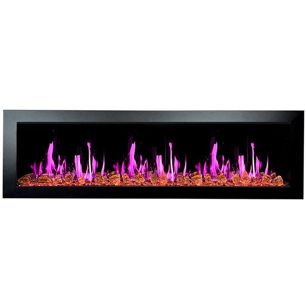 Litedeer Homes Latitude II 68-in Fan-Forced Wall-Mounted Electric Fireplace