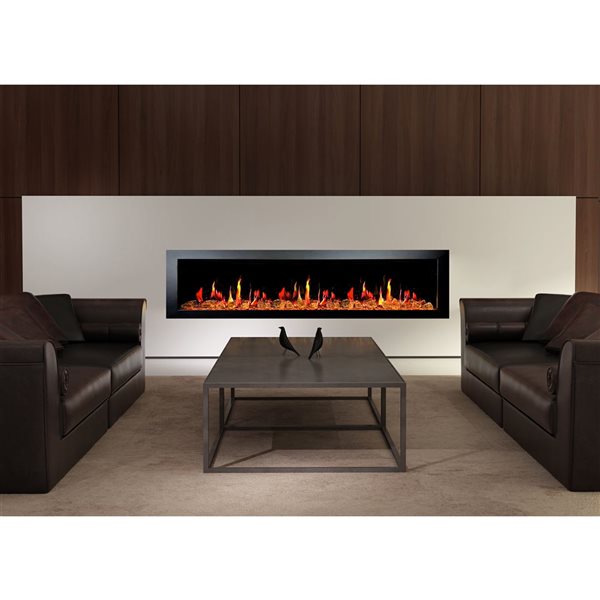 Litedeer Homes Latitude II 78-in Fan-Forced Recess Wall Electric Fireplace