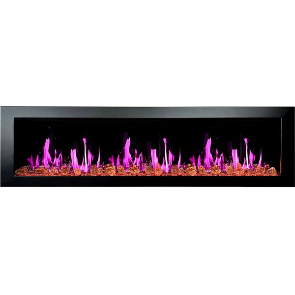 Litedeer Homes Latitude II 78-in Fan-Forced Recess Wall Electric Fireplace