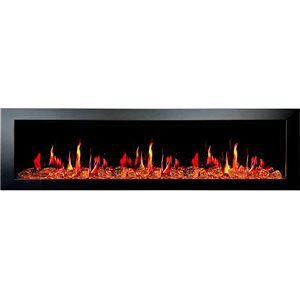 Litedeer Homes Latitude II 78-in Fan-Forced Recess Wall Electric Fireplace