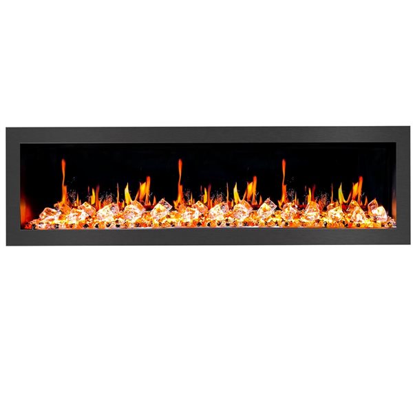 Litedeer Homes Latitude II 68-in Black Recess Wall Electric Fireplace