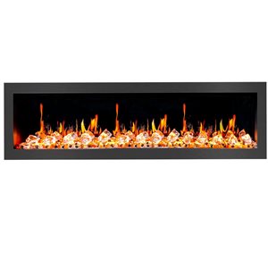 Litedeer Homes Latitude II 68-in Black Recess Wall Electric Fireplace