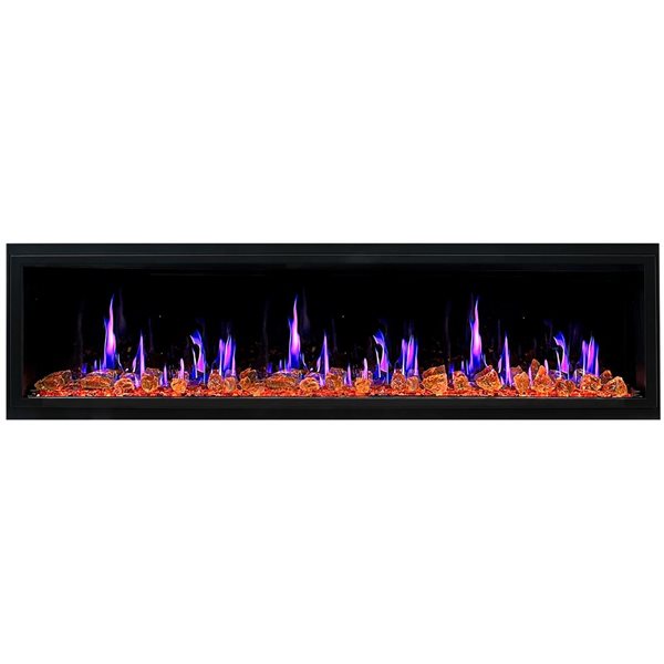 Litedeer Homes Latitude 75-in Built-in Black Electric Fireplace with Wi-Fi Cracking Sounds