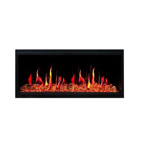 Litedeer Homes Latitude 75-in Built-in Black Electric Fireplace with Wi-Fi Cracking Sounds