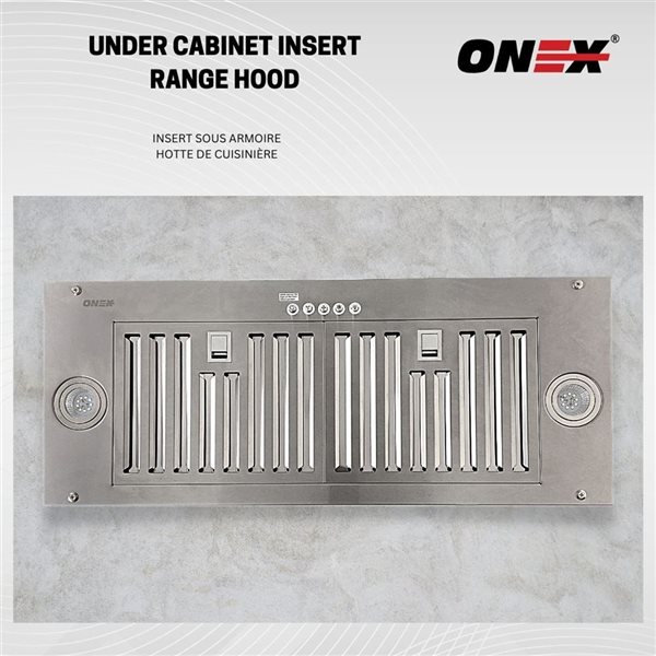 Onex 36-in 600 CFM Stainless Steel Under Cabinet Range Hood