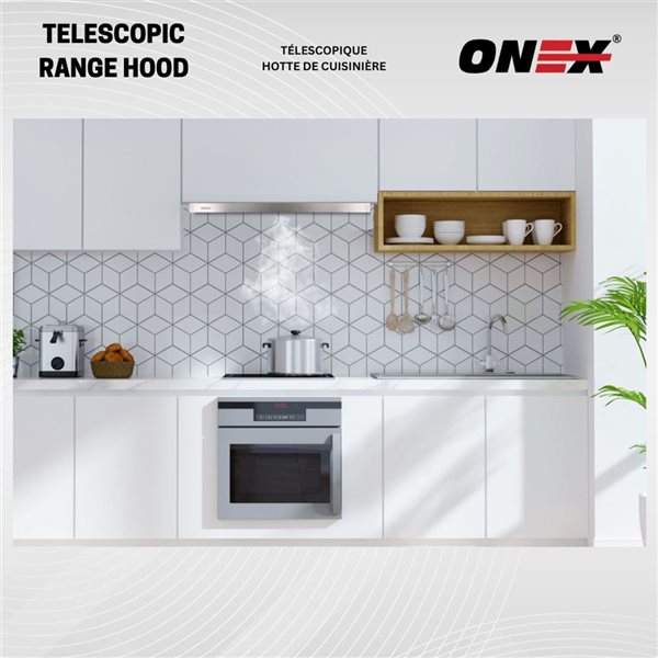 Onex 24-in 400 CFM Stainless Steel Under Cabinet Range Hood