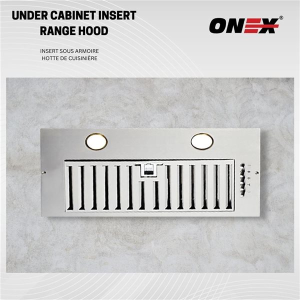 Onex 20-in 600 CFM Stainless Steel Under Cabinet Range Hood